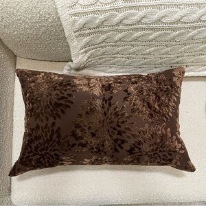 NWOT Large Brown Velvet decorative pillow!